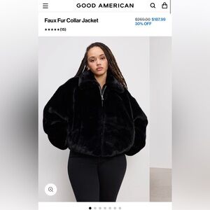 Good American Faux Fur Collar Jacket Size :S